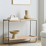 Консоль деревянной столешницей и полкой Wooden Table Top and Shelf варинант исполнения - 6 | Loft Concept в Орле