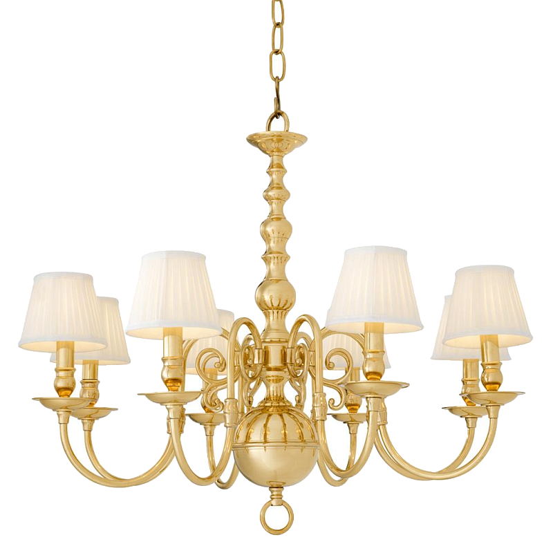 Люстра Eichholtz Chandelier Bourbon Brass Латунь Белый Черный в Орле | Loft Concept 