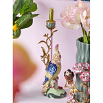 Подсвечник в образе попугая из фарфора с бронзовыми элементами Eden Garden варинант исполнения - 3 | Loft Concept в Орле