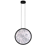 Светодиодный подвесной светильник круглой формы с металлической рамой черного цвета Marble Glow 47 варинант исполнения - 2 | Loft Concept в Орле