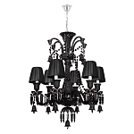 Люстра подвесная с плиссированными абажурами и множеством подвесок черного цвета Диаметр 62 см Lustre Reverie варинант исполнения - 1 | Loft Concept в Орле