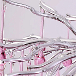 Люстра серебрянная с розовыми стеклянными подвесками в форме капель FAIRYTREE Light варинант исполнения - 6 | Loft Concept в Орле