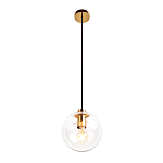 Подвесной светильник со стеклянным прозрачным плафоном в форме шара и золотыми металлическим акцентами 20 ClassiCon варинант исполнения - 2 | Loft Concept в Орле