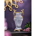 Ваза прозрачная с бронзовыми ручками в виде ангелов Eden Garden варинант исполнения - 2 | Loft Concept в Орле