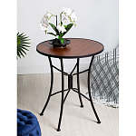 Столик приставной с круглой столешницей на металлическом черном основании Scenical Table варинант исполнения - 2 | Loft Concept в Орле