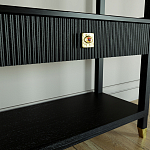 Стеллаж Elsa Dreams Black со стеклянными полками и ящиком варинант исполнения - 5 | Loft Concept в Орле