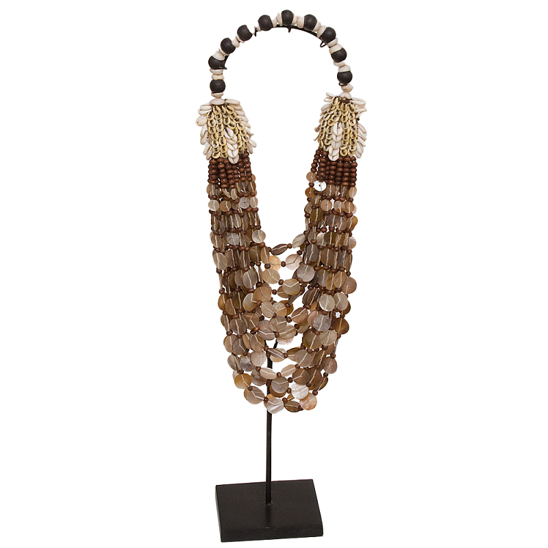 Этническое ожерелье из ракушек и круглых бусин Aboriginal Long Necklace Shells Коричневый Черный Бежевый Этническое ожерелье из ракушек и круглых бусин Aboriginal Long Necklace Shells Коричневый Черный Бежевый в Орле | Loft Concept