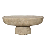 Столик кофейный кремового цвета с овальной столешницей и круглым основанием Cream Dalmen Table варинант исполнения - 1 | Loft Concept в Орле