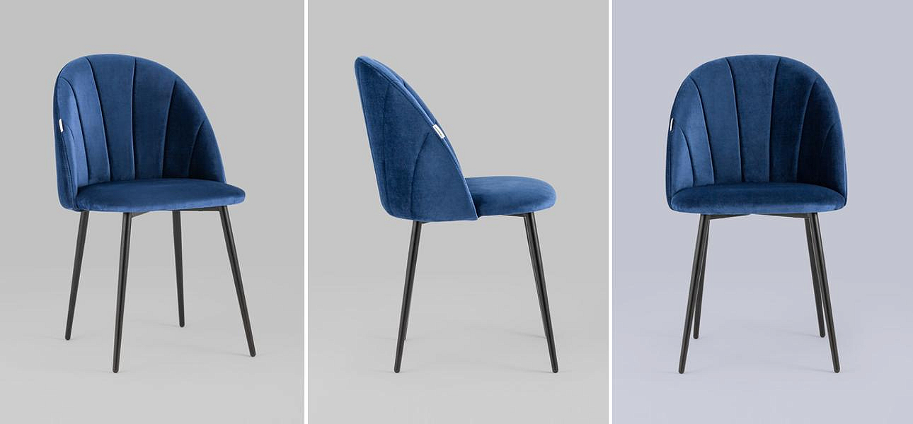 Стул Balsari S Chair Синий Велюр Стул Balsari S Chair Синий Велюр - Loft-Concept в Орле