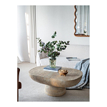 Столик кофейный кремового цвета с овальной столешницей и круглым основанием Cream Dalmen Table варинант исполнения - 6 | Loft Concept в Орле