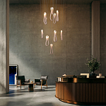 Подвесной светильник белого цвета с изогнутым плафоном Flow Loop варинант исполнения - 8 | Loft Concept в Орле