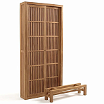 Шкаф из массива тика Okino Wood Cabinet варинант исполнения - 3 | Loft Concept в Орле
