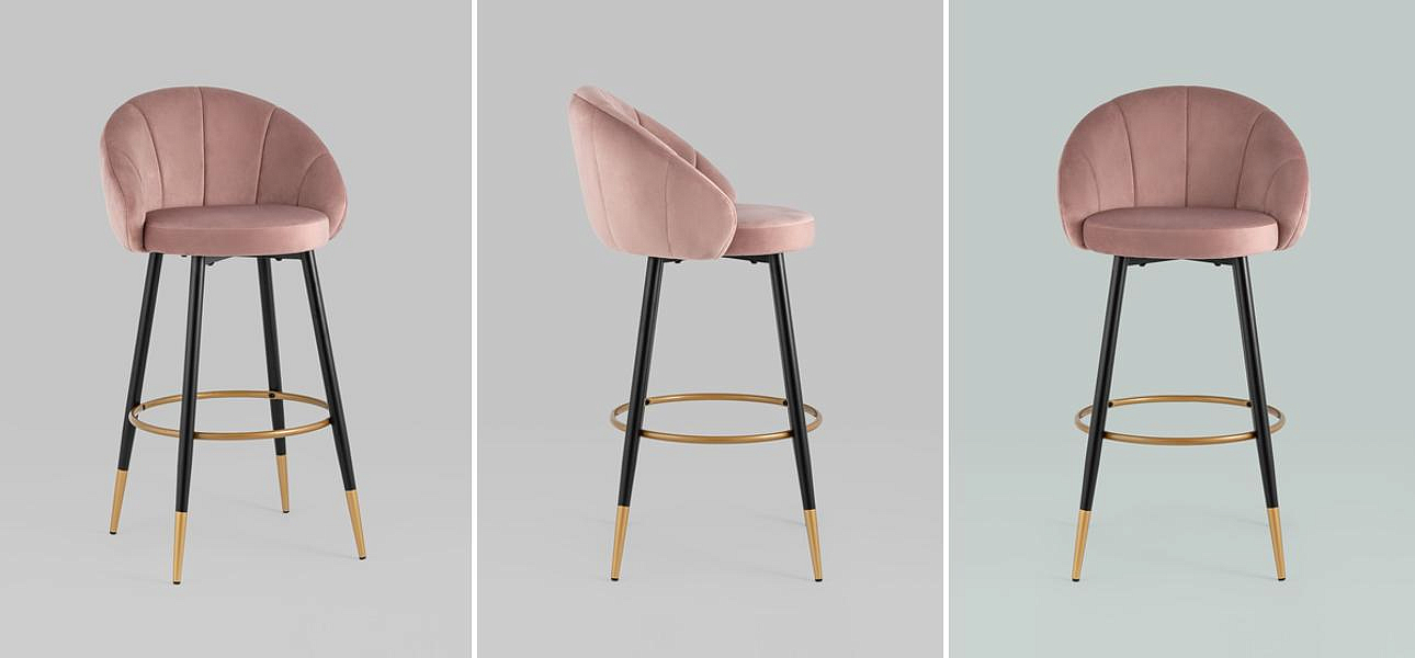 Барный Стул Alberto Chair Розовый Велюр Барный Стул Alberto Chair Розовый Велюр - Loft-Concept в Орле