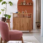 Кресло на деревянных ножках Olguin Pink Chair варинант исполнения - 6 | Loft Concept в Орле