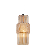 Подвесной светильник со стеклянным рифленым плафоном цилиндрической формы Eliara 13 варинант исполнения - 1 | Loft Concept в Орле
