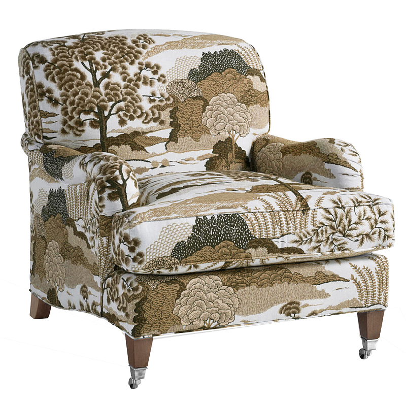 Кресло Trumann Club Chair Beige Landscape бежевый пейзах Бежевый Белый в Орле | Loft Concept 