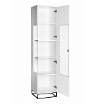 Шкаф-витрина белая с полками и стеклянной дверью Strict Lines варинант исполнения - 2 | Loft Concept в Орле