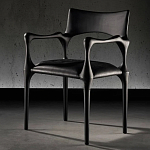 Стул дизайнерский с плетеным сидением Kronos Dining Chair Black варинант исполнения - 3 | Loft Concept в Орле