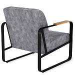 Кресло серый велюр с жесткими подлокотниками на полозьях Ashton варинант исполнения - 3 | Loft Concept в Орле