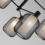 Люстра потолочная с абажурами из металлической сетки Loft Grid Pendant Gold варинант исполнения - 6 | Loft Concept в Орле