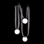 Подвесной светильник с серыми кожаными ремнями и белыми стеклянными плафонами в виде шаров Flos Wireline Lighting варинант исполнения - 2 | Loft Concept в Орле