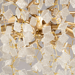 Люстра подвесная золотого цвета с декоративными ветвями и прозрачными рельефными подвесками FAIRYTREE Light варинант исполнения - 9 | Loft Concept в Орле