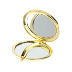 Зеркало карманное складное круглое из натурального камня Малахит с Хризоколлой в подарочной упаковке Gold Stone Mirrors варинант исполнения - 3 | Loft Concept в Орле