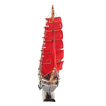 Декоративная модель деревянного парусника с красными парусами в подарочной упаковке With The low варинант исполнения - 2 | Loft Concept в Орле