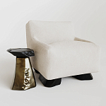 Кресло Cannes с мягкой обивкой букле молочного цвета  варинант исполнения - 2 | Loft Concept в Орле