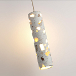 Подвесной светильник с цилиндрическим белым бетонным плафоном Terrazzo Light варинант исполнения - 5 | Loft Concept в Орле