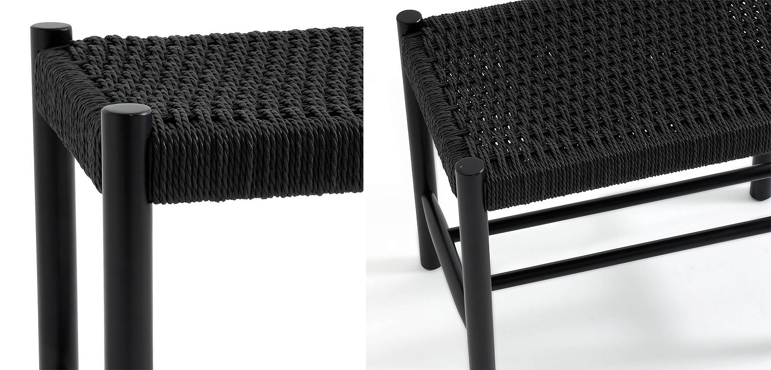 Банкетка Enzo Wicker Black Banquet mini Банкетка Enzo Wicker Black Banquet mini - Loft-Concept в Орле