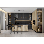 Черный матовый кухонный гарнитур с фасадом под дерево Axelle Kitchen Set варинант исполнения - 3 | Loft Concept в Орле