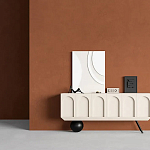 Дизайнерский комод с фактурным фасадом и чёрной ножкой в форме шара Samanta варинант исполнения - 2 | Loft Concept в Орле