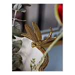 Ваза из фарфора черная с цветочной росписью и бронзовой стрекозой Spring Garden варинант исполнения - 6 | Loft Concept в Орле