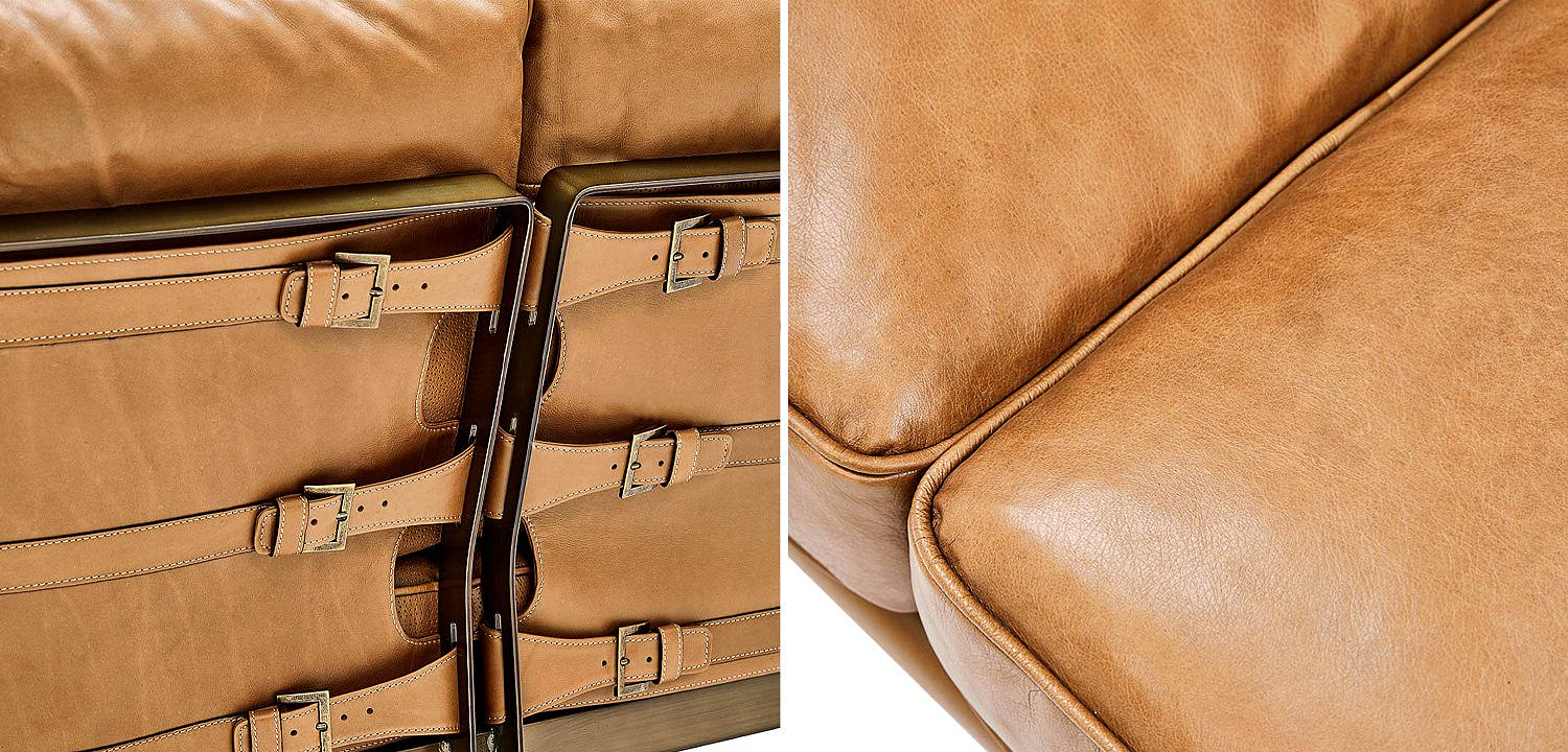 Диван кожаный Didier Beige Leather Sofa Диван кожаный Didier Beige Leather Sofa - Loft-Concept в Орле