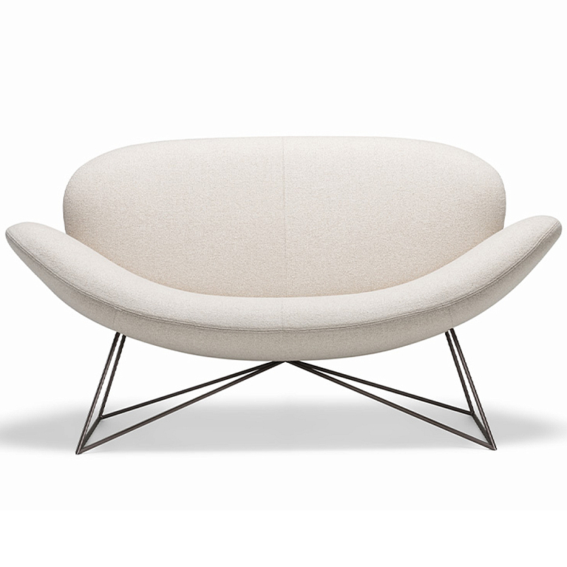 Дизайнерский двухместный диван Gio Ponti D.157.6 - DUE FOGLIE Sofa Молочный Черный Дизайнерский двухместный диван Gio Ponti D.157.6 - DUE FOGLIE Sofa Молочный Черный в Орле | Loft Concept