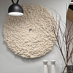 Панно на стену из шерсти мериноса Белый Круг  варинант исполнения - 3 | Loft Concept в Орле