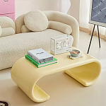 Дизайнерский журнальный стол жёлтый округлой формы Bonyn варинант исполнения - 1 | Loft Concept в Орле