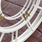 Зеркало настенное в белой металлической раме в виде часов Mirror Tower Clock варинант исполнения - 3 | Loft Concept в Орле