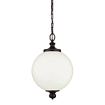Подвесной светильник с белым стеклянным плафоном в форме шара на цепи Feiss варинант исполнения - 1 | Loft Concept в Орле
