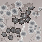 Обои ручная роспись Anemones in Light Dusk colourway on Lilac Hint slub silk варинант исполнения - 2 | Loft Concept в Орле