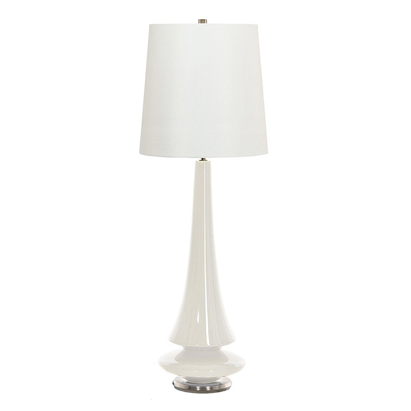 Настольная лампа белого цвета с высоким основанием из фарфора Elstead Lighting Белый в Орле | Loft Concept 