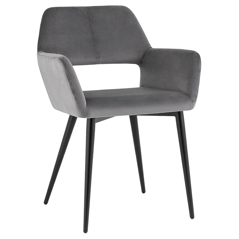Стул с подлокотниками серый NEASAN STOOL Серый Черный в Орле | Loft Concept 
