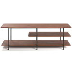 ТВ-тумба с полками из массива ореха Derick Wooden TV Stand варинант исполнения - 1 | Loft Concept в Орле