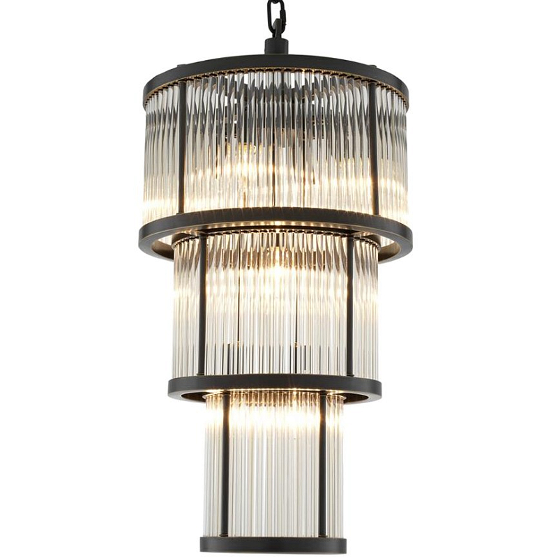 Люстра Chandelier Avery Bronze Темная бронза Прозрачное Стекло в Орле | Loft Concept 