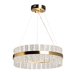 Люстра круглая золотого цвета с прозрачными рельефными стеклянными вставками Textured Glass Chandelier варинант исполнения - 2 | Loft Concept в Орле