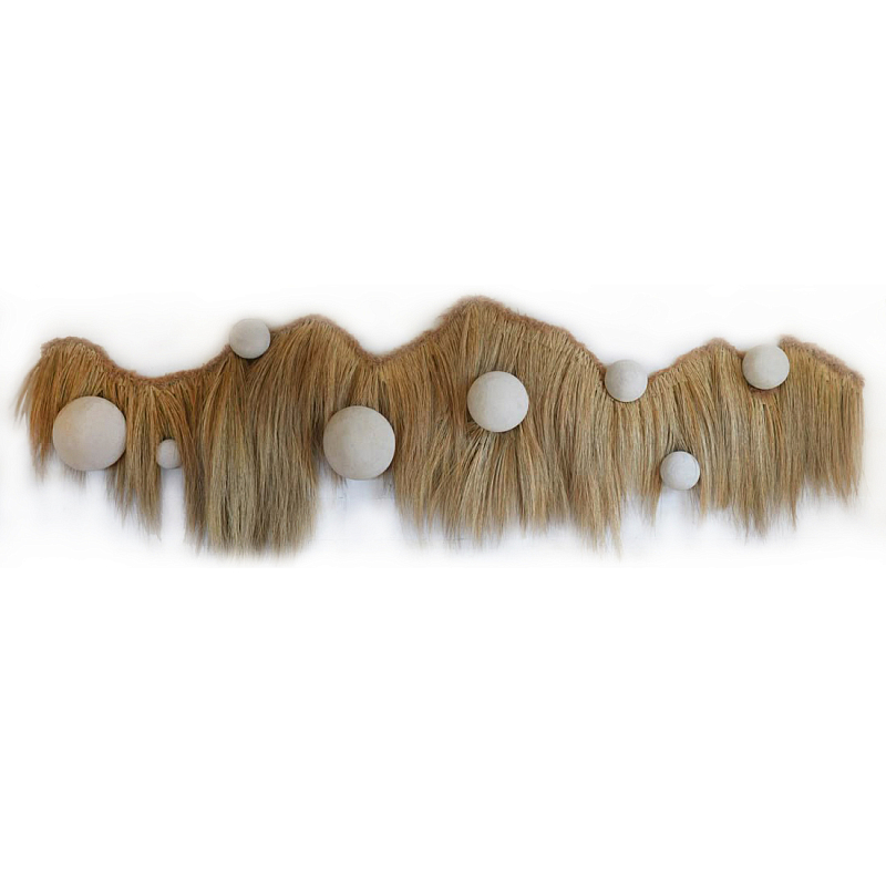 Большая дизайнерская Инсталляция из соломы RAFFIA Installation  Коричневый Серый в Орле | Loft Concept 