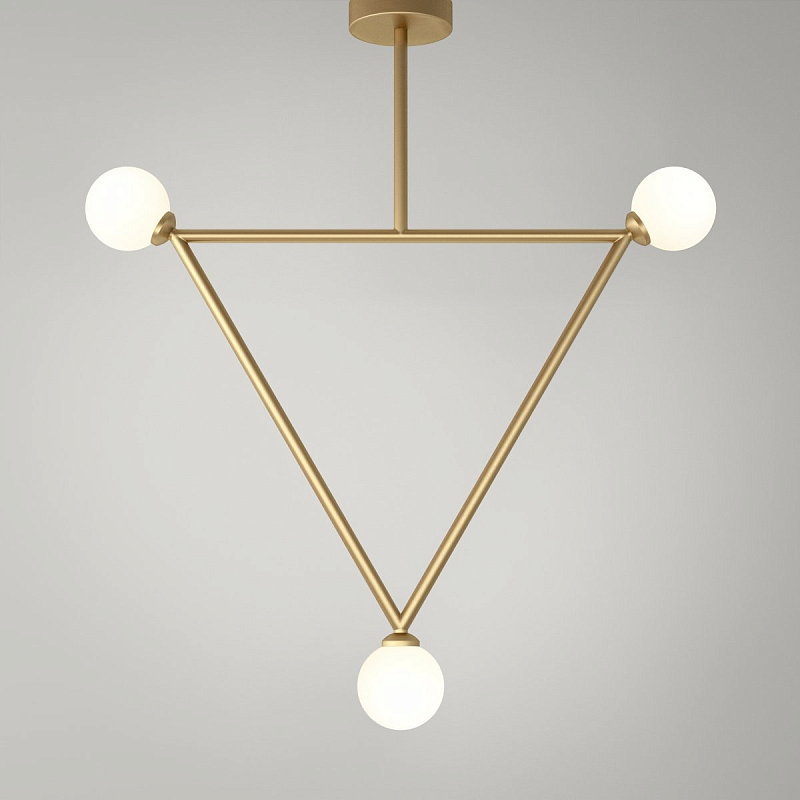 Люстра Areti Triangle Pendant Золотой Белый Люстра Areti Triangle Pendant Золотой Белый в Орле | Loft Concept