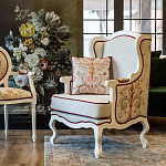 Кресло из массива бука бежевое с растительным орнаментом Raffael Beige Floral Armchair варинант исполнения - 8 | Loft Concept в Орле