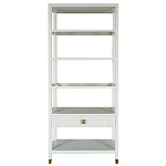 Стеллаж Elsa Dreams White со стеклянными полками и ящиком варинант исполнения - 6 | Loft Concept в Орле